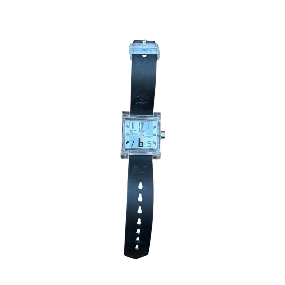 ELBA TEAM ET-380 LOCMAN WATCH - White/Gray Face, Black Band Needs Battery